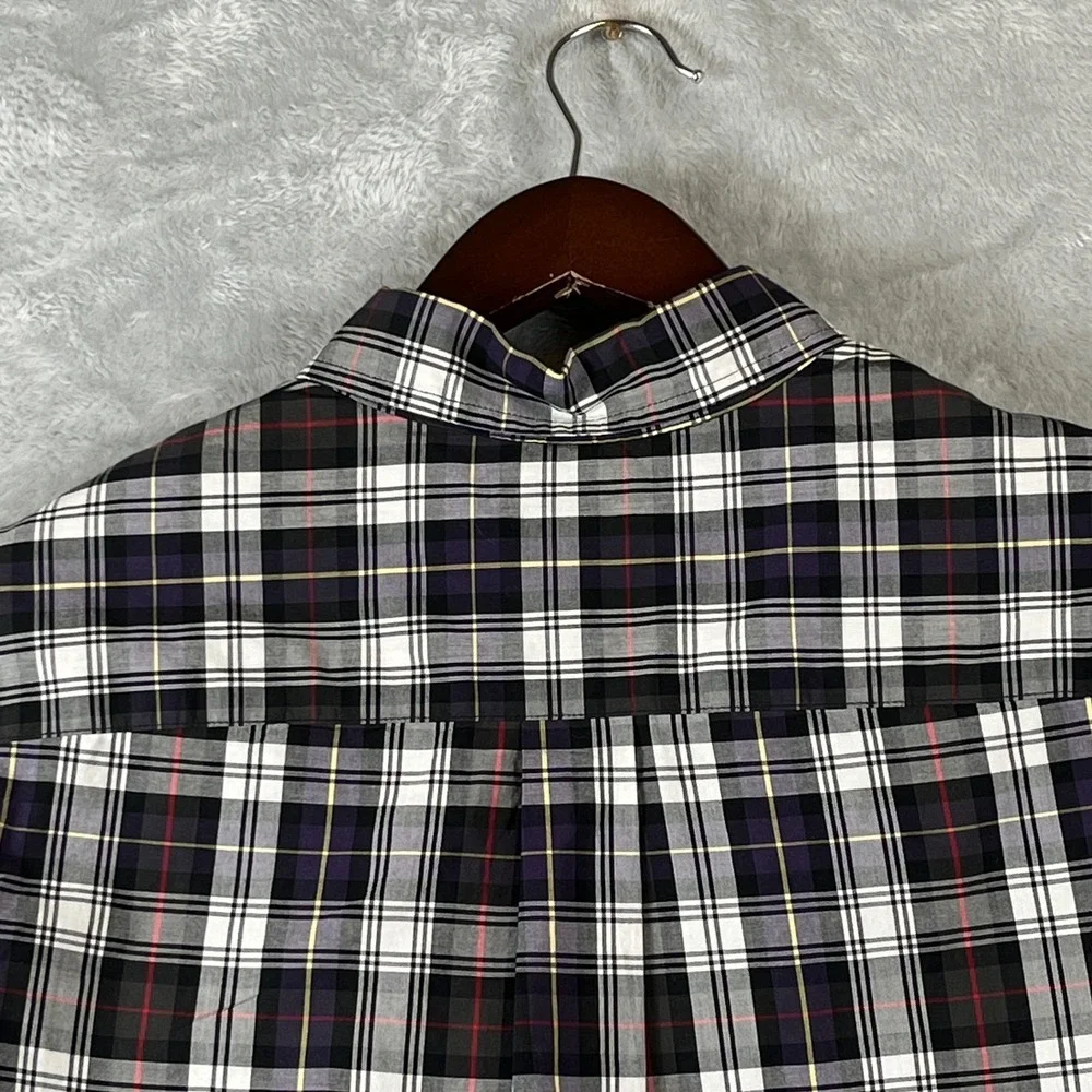 Ralph Lauren Boys XL 18-20 Plaid Button Down Shirt Purple Black Pony Preppy